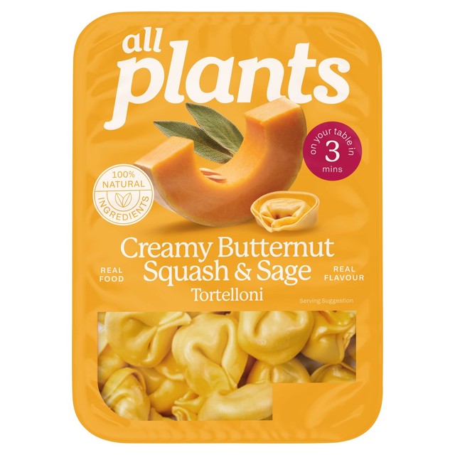 Plants creamy butternut squash and sage tortelloni 250g - British product