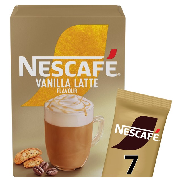 Nescafe Gold Vanilla Latte instant coffee 7 sachets, imported from the UK