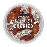 M&S Spanish Mini Fuet & Chorizo cured meat snack pack 120g, imported from the UK