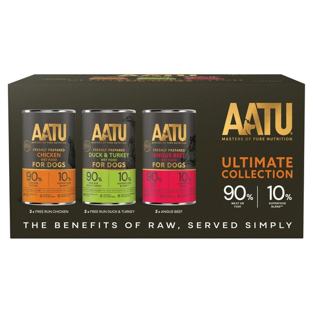 AATU adult wet dog food mixed case tins 2400g - British product