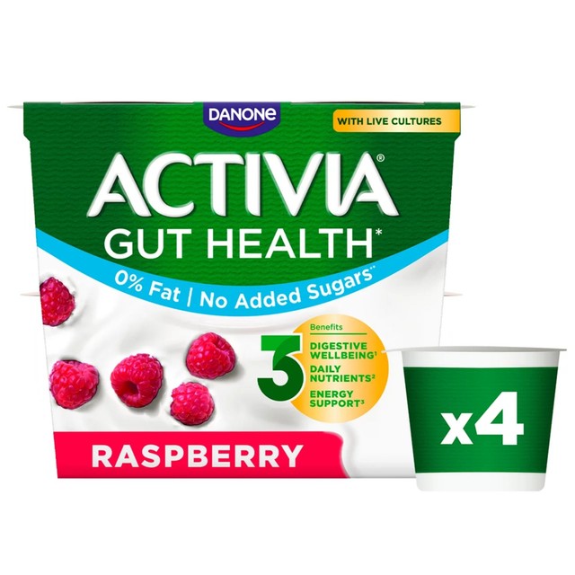 Activia raspberry fat free yoghurt multipack 4 x 115g - British product