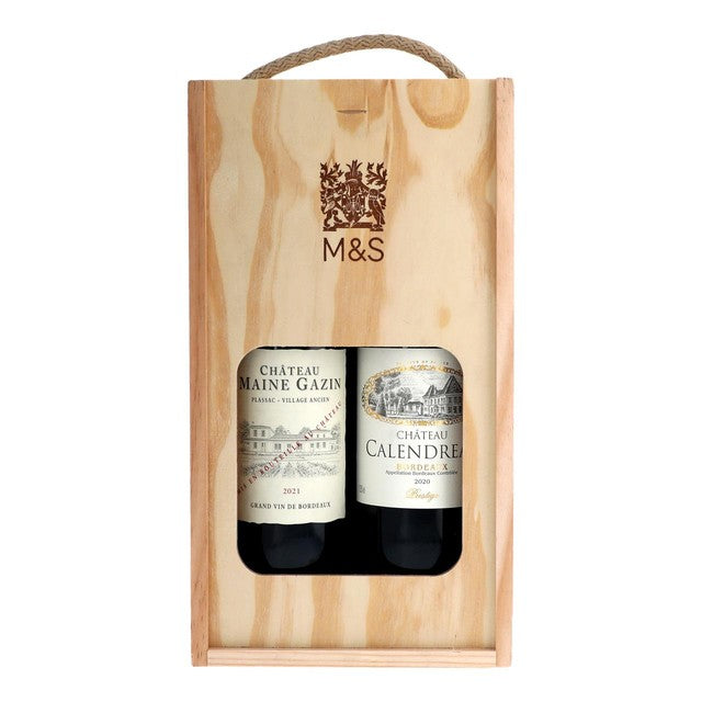 M&S Bordeaux Red Gift Box 2 x 75cl, imported from the UK