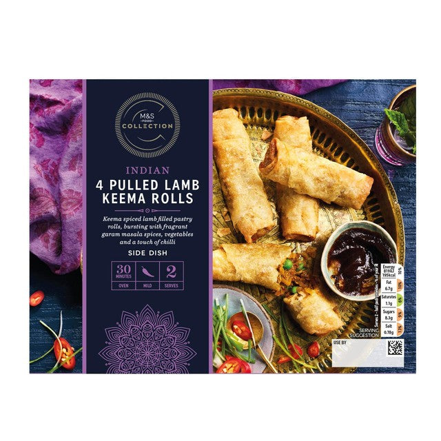 M&S pulled lamb keema rolls 200g, imported from the UK