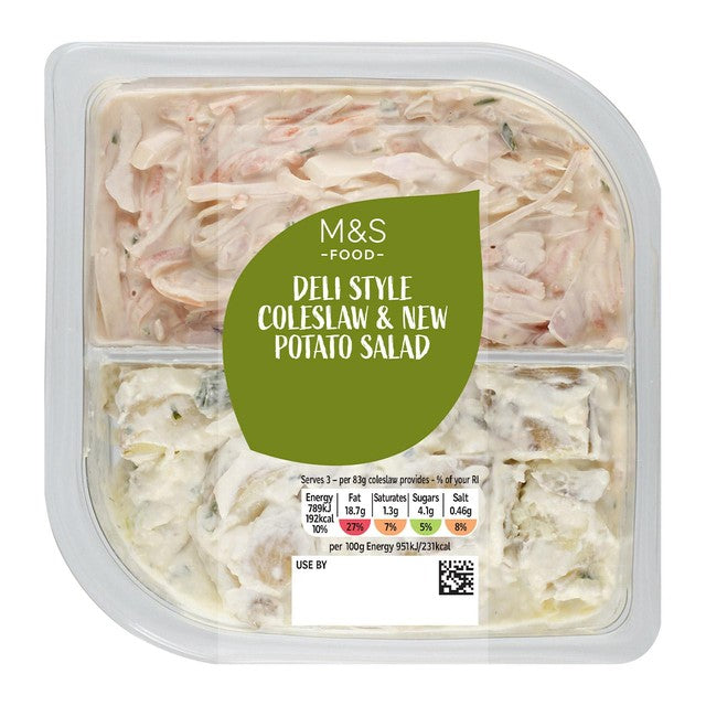 M&S Deli Style Coleslaw & Potato Salad 500g, imported from the UK