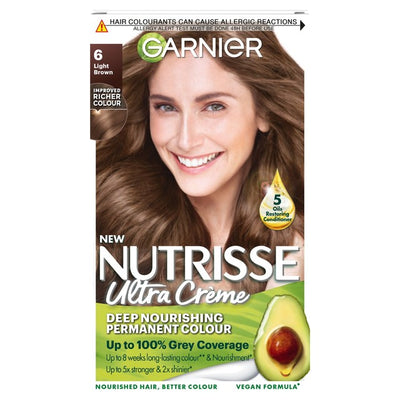 Garnier Nutrisse Sandalwood 6 Light Brown Permanent Hair Dye