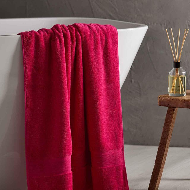 M&S antibacterial hand towel in raspberry, imported from the UK