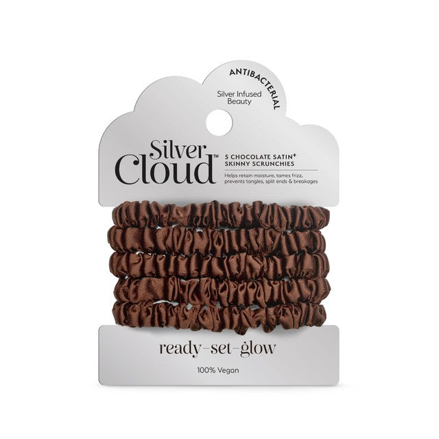 VH2 Chocolate satin scrunchies 5-pack (British brand)