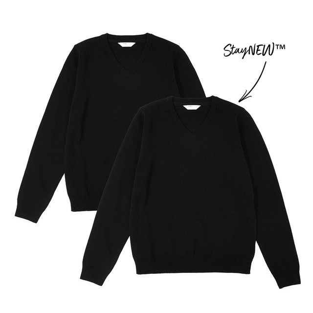 M&S black unisex pure cotton school jumper for ages 10-11, imported from the UK