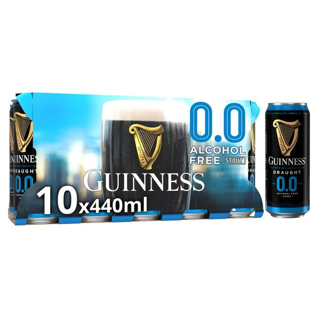 Guinness 0.0% alcohol free draught stout 10 x 440ml, UK version