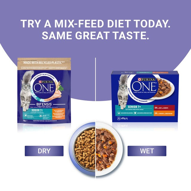 Purina One Senior 7+ Chicken cat food 2.8kg, imported from the UK