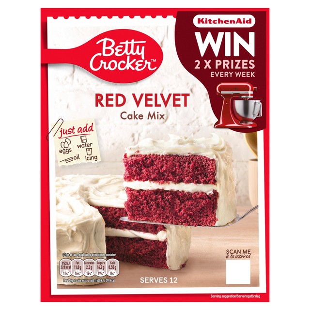 Betty Crocker red velvet chocolate cake mix 450g - British product