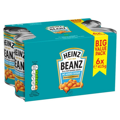 Heinz No Added Sugar Tinned Baked Beans 415g Sleeve
