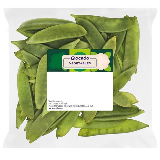 Ocado trimmed mangetout peas 150g, imported from the UK
