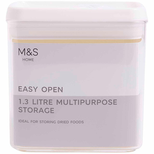 M&S 1.3L food storage container white mix, imported from the UK