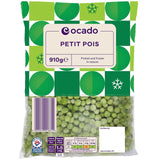 Ocado frozen petits pois 910g imported from the UK