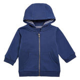 M&S Cotton Zip Hoodie Unisex Dark Blue 9-12 Months, imported from the UK