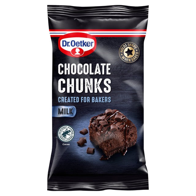 Dr Oetker milk chocolate chunks 100g - British product