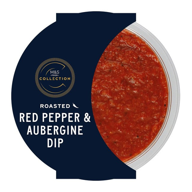 M&S roasted red pepper and aubergine dip 170g, imported from the UK