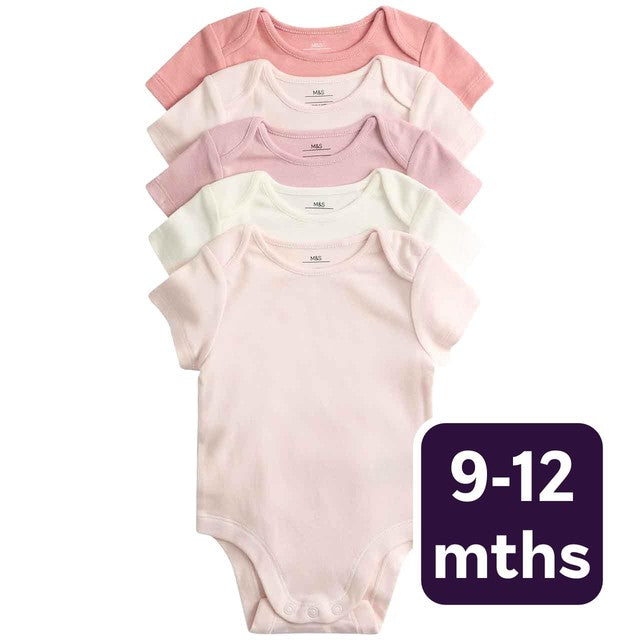 M&S pink baby sleepsuit 9-12 months, imported from the UK