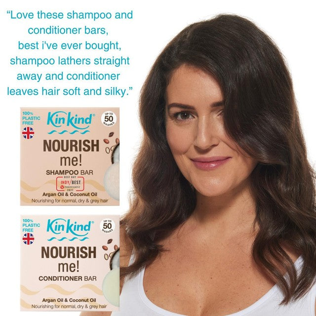 KinKind argan and coconut oil shampoo bar 50g, UK version