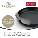 Prestige 9x Tougher Aluminium Non-Stick Frying Pan 21cm, imported from the UK
