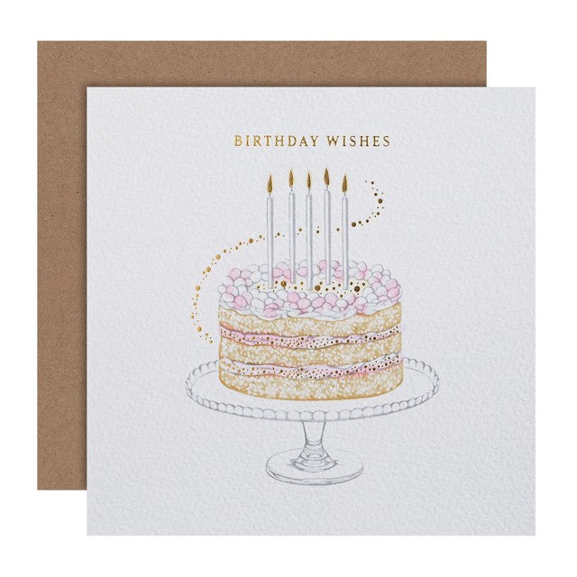 M&S Cake & Candles Birthday Card 15x15cm, imported from the UK