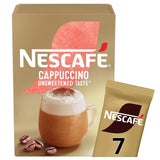 Nescafe Cappuccino unsweetened instant coffee 7 sachets, imported from the UK