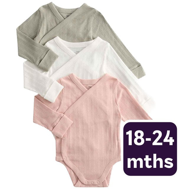 M&S Girls Bodysuits Khaki 18-24 M, imported from the UK