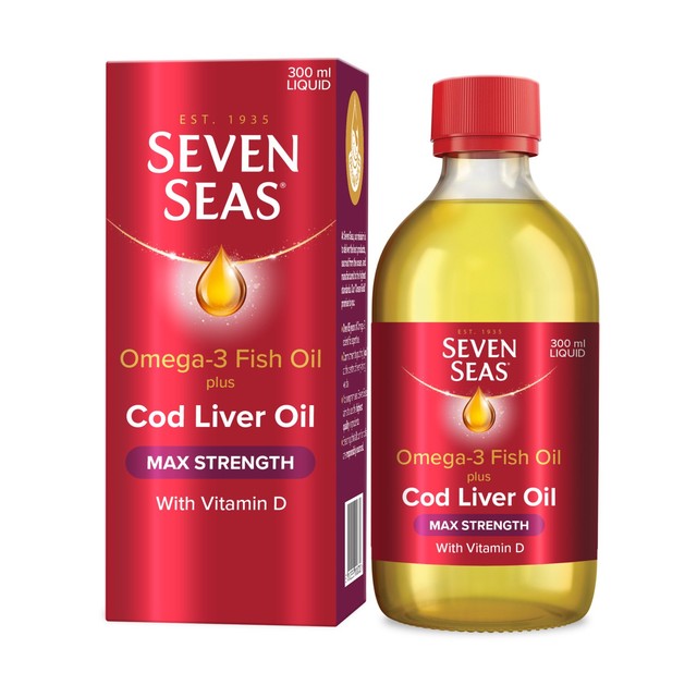 Seven Seas Cod Liver Oil Maximum Strength Liquid 300ml (British brand)