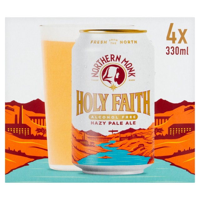 Northern Monk Holy Faith Hazy Pale Ale alcohol-free beer 4x330ml, imported from the UK
