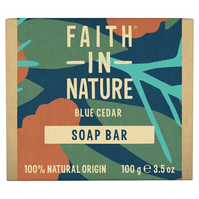 Faith in Nature blue cedar soap bar 100g - British product