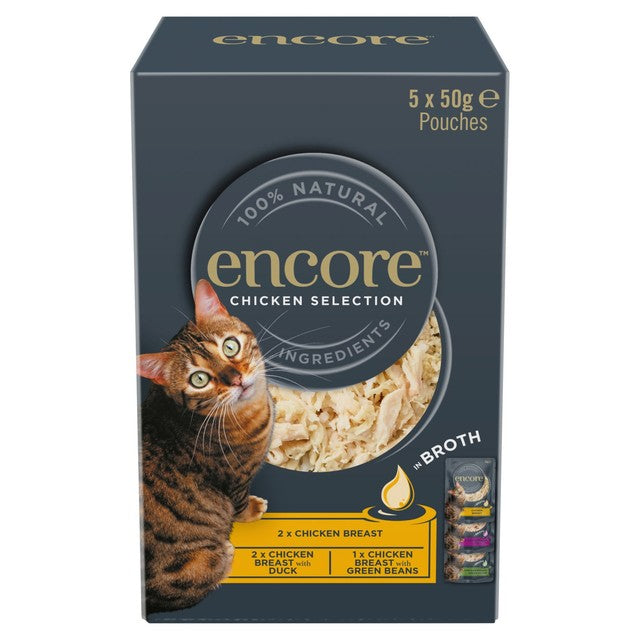 Encore cat broth pouches chicken selection 5x50g - British product