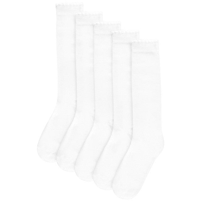 M&S girls knee high socks white shoe size 12.5-3.5, imported from the UK
