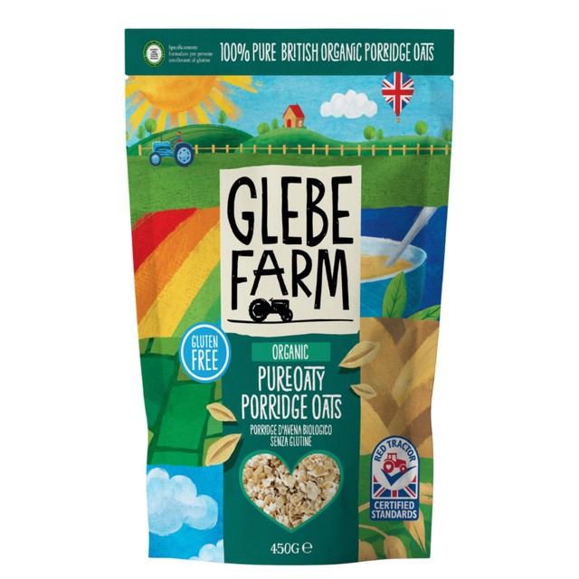 Glebe Farm PureOaty Porridge Oats 450g, imported from the UK