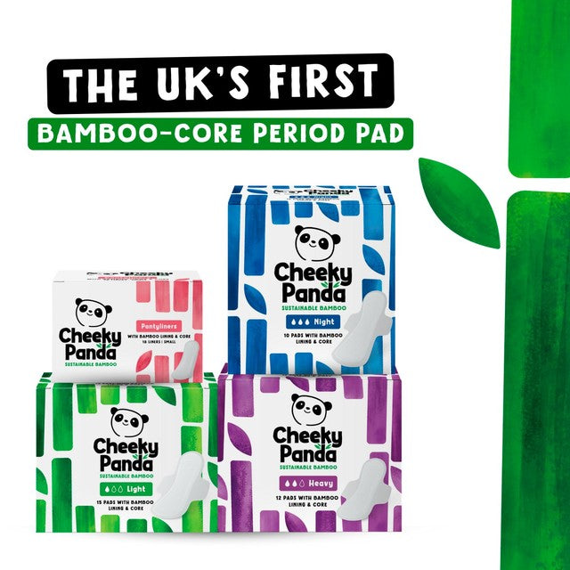 The Cheeky Panda bamboo period pads light 240mm 15 pack (British brand)