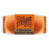 St Pierre pre-sliced brioche burger buns 4 pack (British brand)