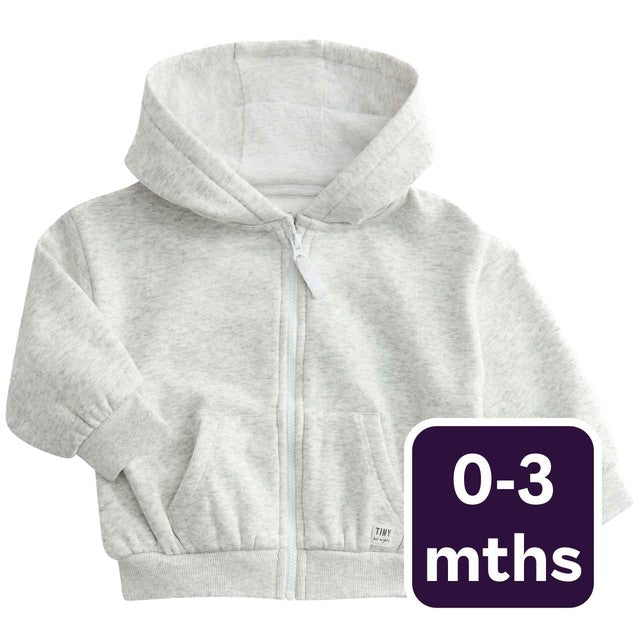 M&S Tommy zip up hoodie Grey Marl 0-3 months (British brand)