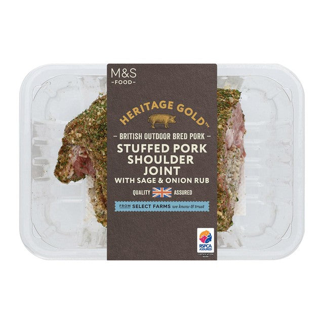 M&S apple sage stuffed pork shoulder joint 1.205kg, imported from the UK