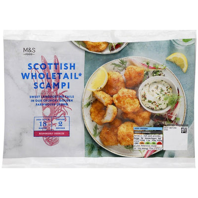 M&S Breaded Wholetail Scampi Frozen Seafood 300g