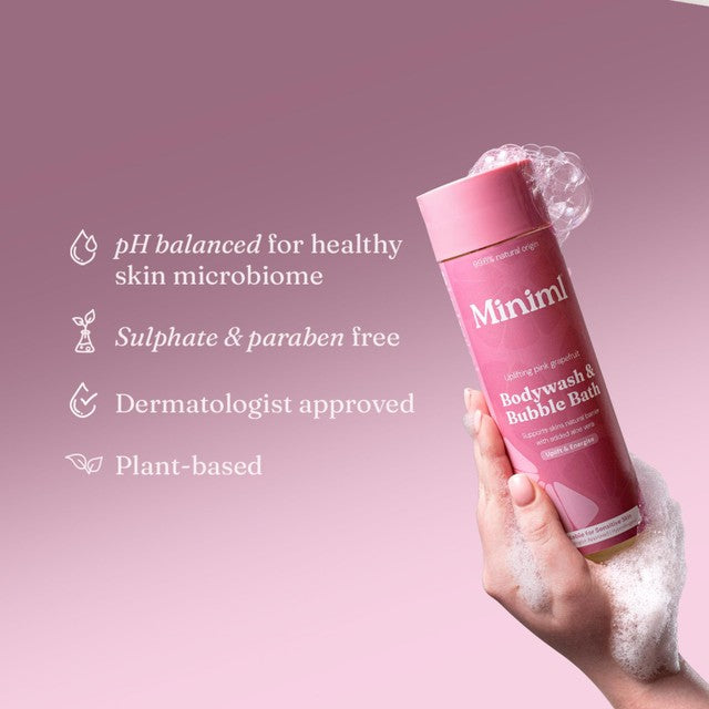 Miniml Pink Grapefruit Bodywash Refill 1L, imported from the UK
