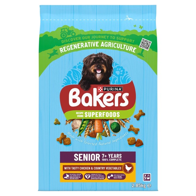 Bakers senior chicken with vegetables dry dog food 2.85kg - British product