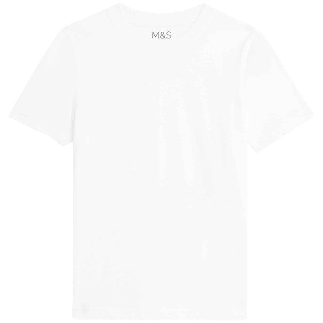 M&S White Cotton T-Shirt 8-9 Years, imported from the UK