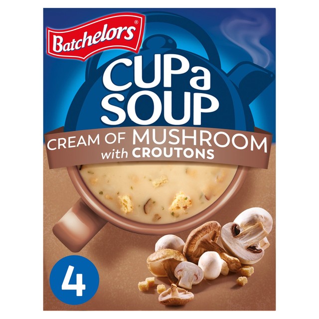 Batchelors cream of mushroom instant soup 4 x 24g - British product