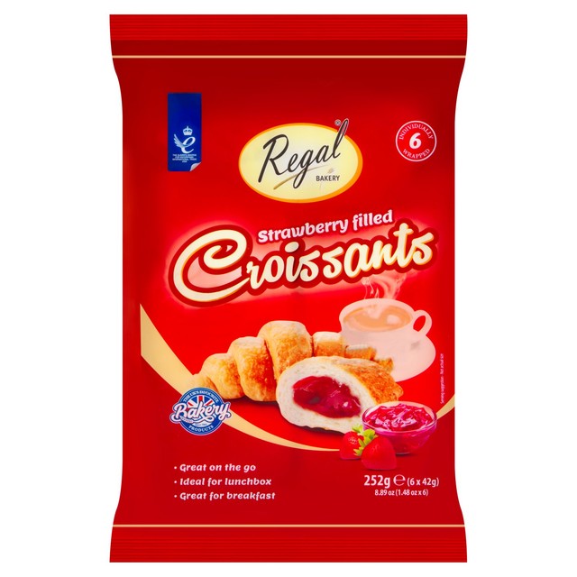 Regal strawberry filled croissants 6 per pack, imported from the UK