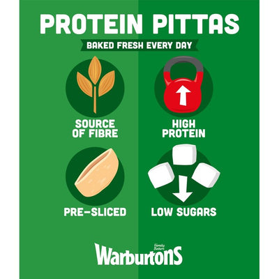 Warburtons Protein Pittabrød med belgfruktblanding 4 pk