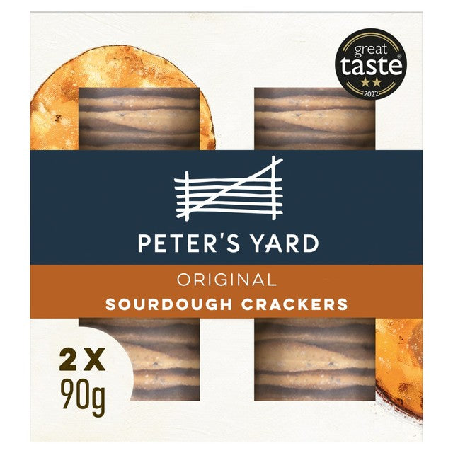 Peter's Yard original sourdough crackers twin pack, imported from the UK