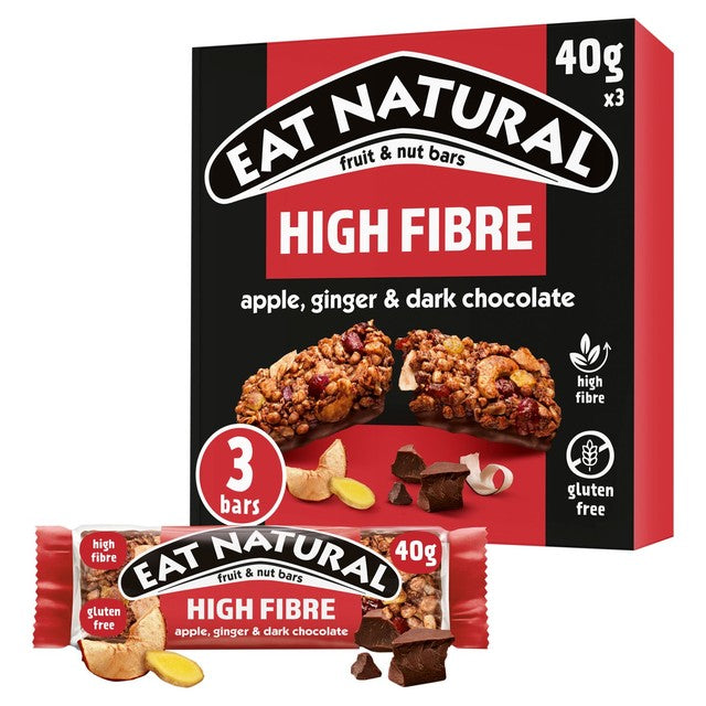 Eat Natural Apple Ginger Dark Chocolate Bars 3 x 40g - British product