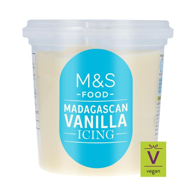 M&S Madagascan vanilla icing 400g, imported from the UK