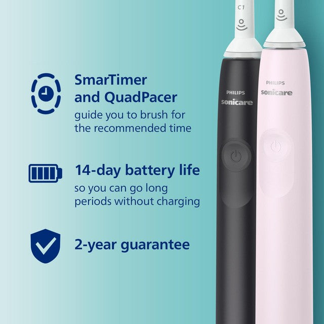 Philips Sonicare Toothbrush Duo Pack Rose Black, imported from the UK