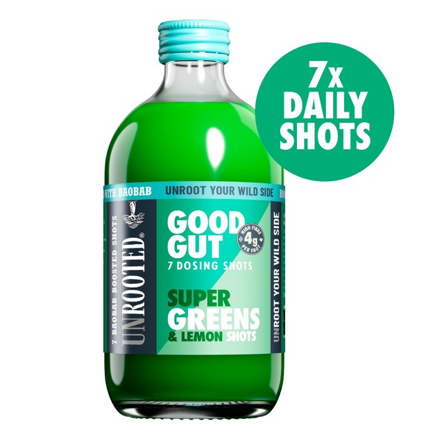 Unrooted Super Greens Lemon & Baobab Shots 420ml (British brand)